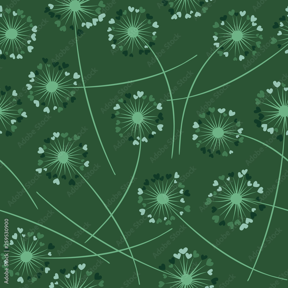 Dandelion blowing vector floral seamless pattern. Dandelion blowing vector floral seamless pattern.