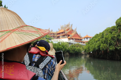Asia temple boat ride
