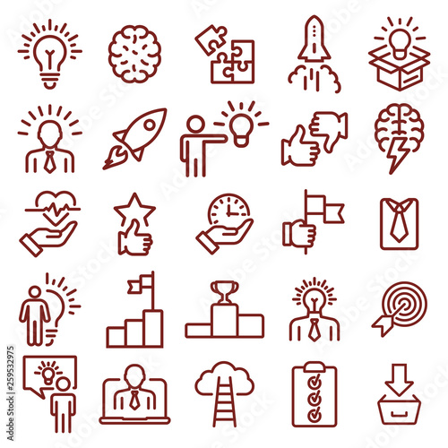 startup - minimal thin line web icon set. simple vector illustration outline. concept for infographic, website or app.