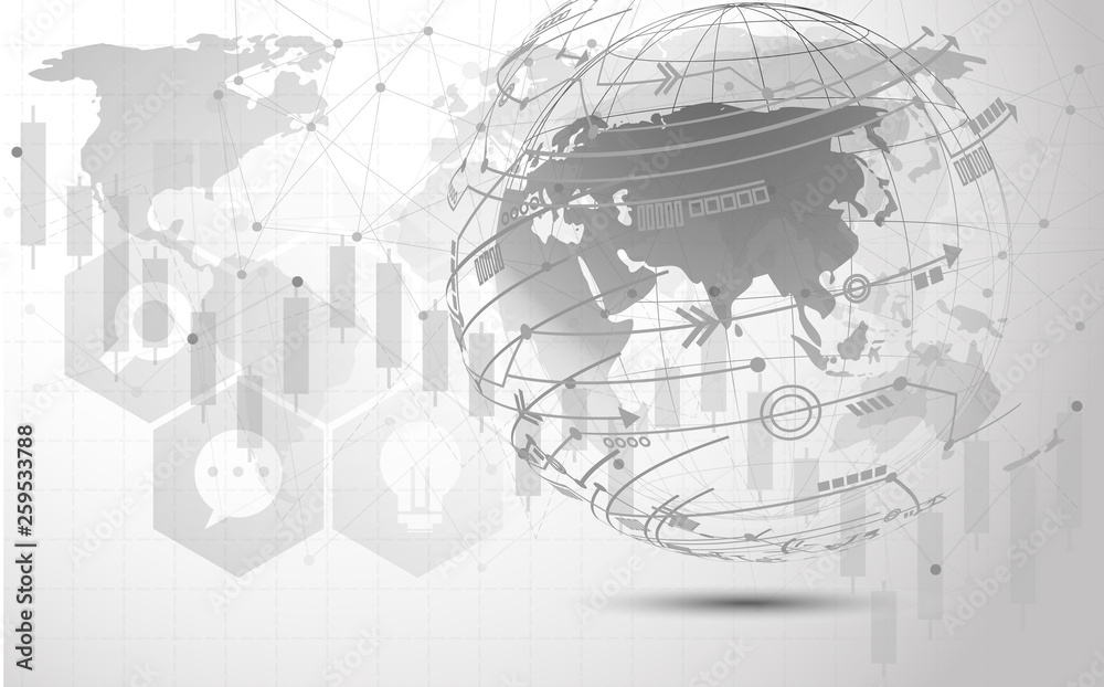 Concept Digital Network Connections, Technology Background with Earth Concept Digital Network Connections, Technology Background with Earth