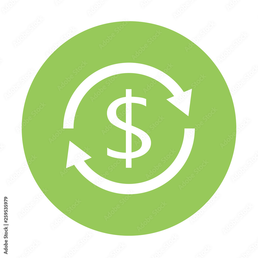 Cost recovery button icon. Money clipart isolated on white background Cost recovery button icon. Money clipart isolated on white background