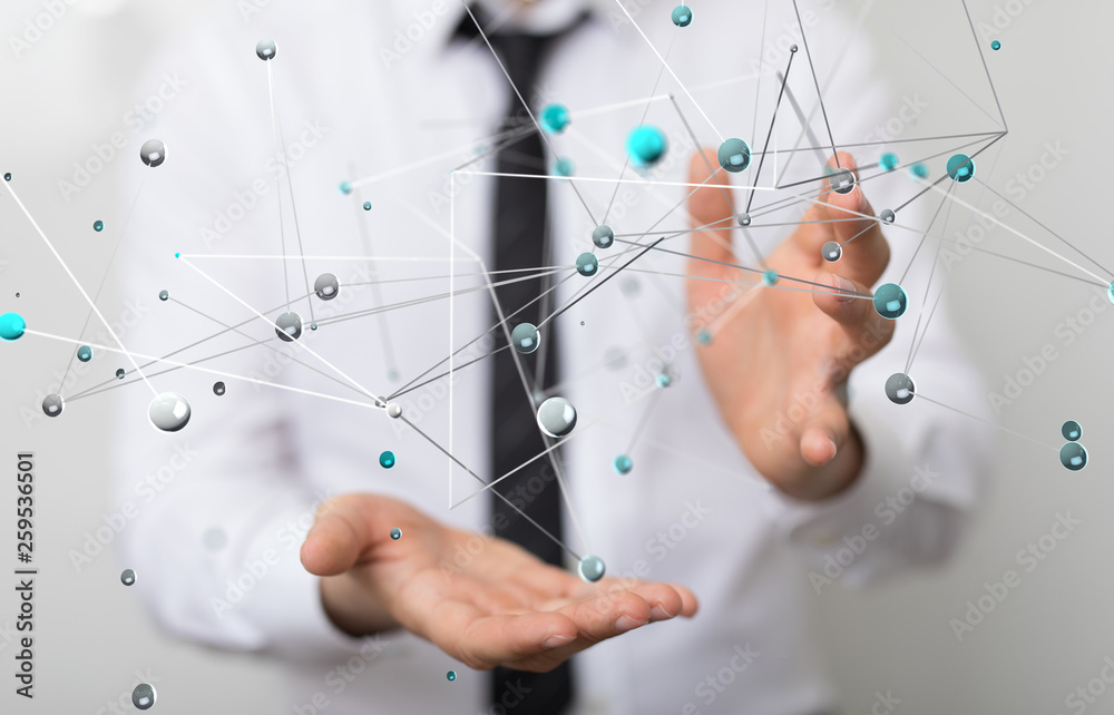 stream - Abstract illustration of business network grid team 3d stream - Abstract illustration of business network grid team 3d