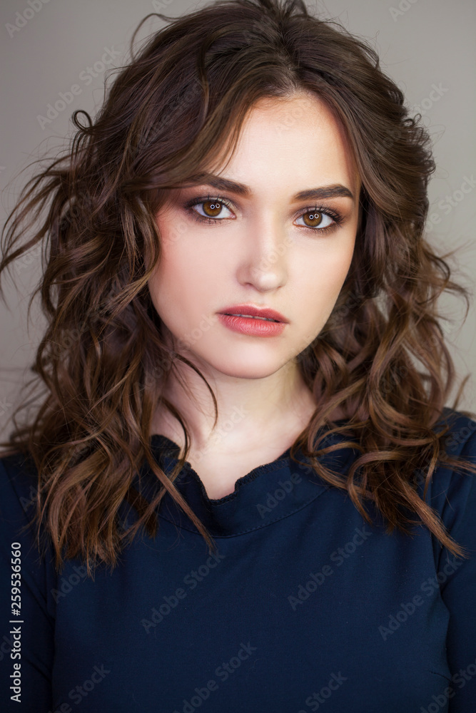 Make up beauty. Close up beautiful brunette fashion girl Make up beauty. Close up beautiful brunette fashion girl