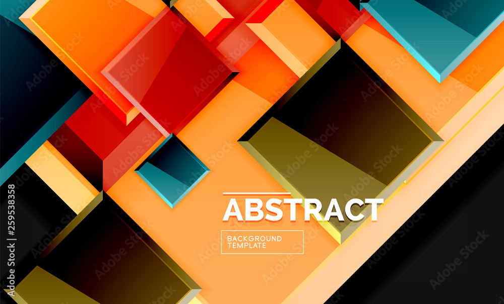 Squares and triangles geometrical background Squares and triangles geometrical background