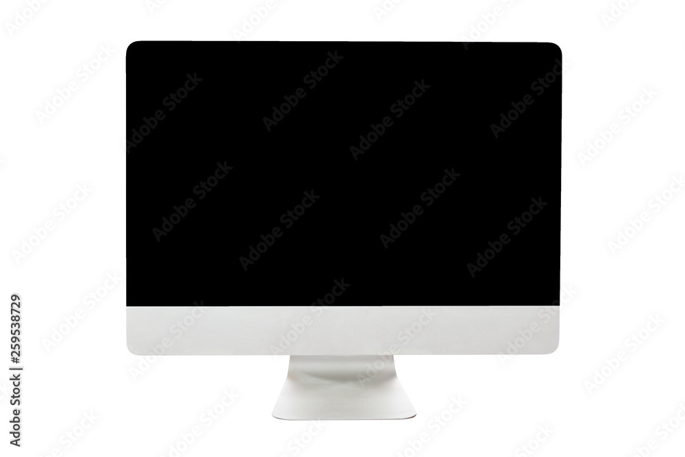 Big PC computer monitor display isolated on white background. IT mockup. Big PC computer monitor display isolated on white background. IT mockup.