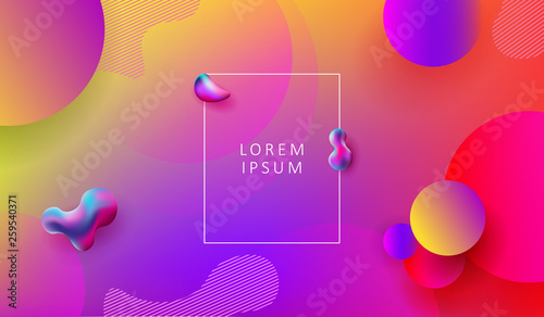 Light rainbow background with circles and abstract geometric multi-colored shapes