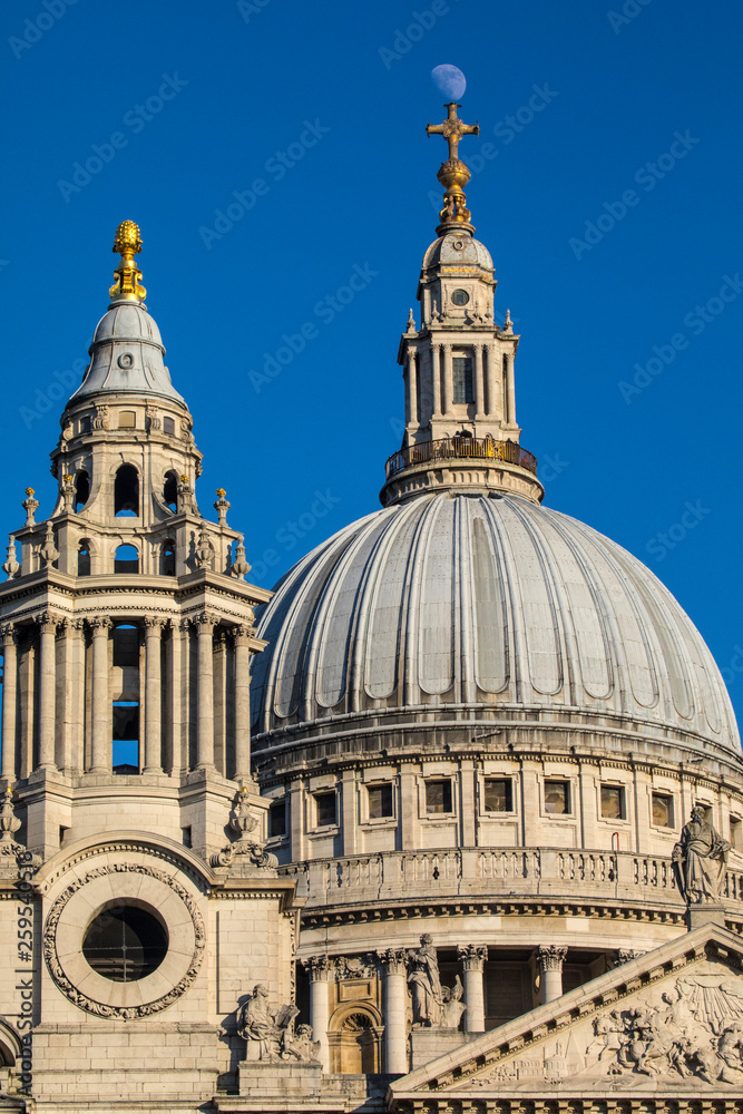 The Moon Perched on St. Pauls Cathedral The Moon Perched on St. Pauls Cathedral