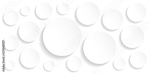 White paper circle with shadows on white background. Vector illustration