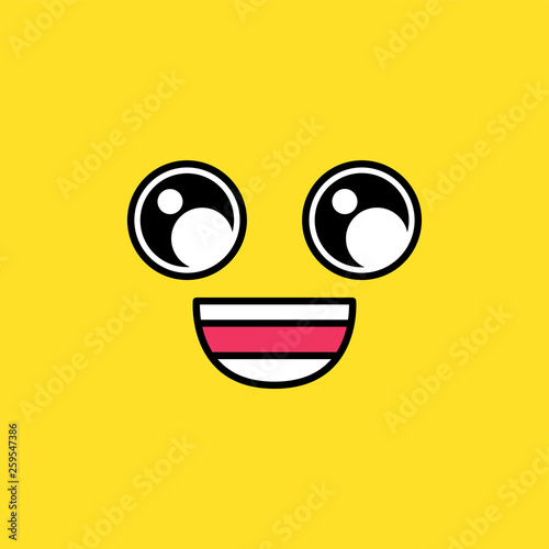 Cheerful smiling emoji vector illustration