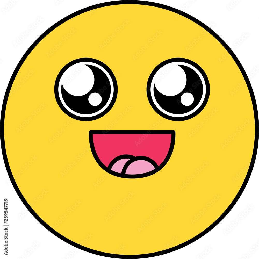 Fototapeta premium Charmed, fascinated emoji color illustration