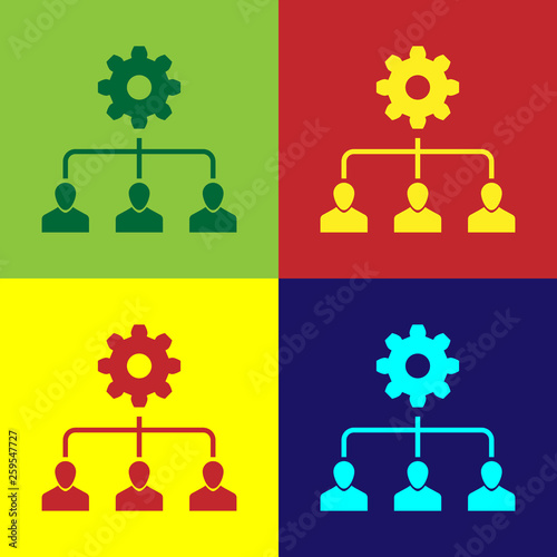 Color Lead management icon isolated on color backgrounds. Flat design. Vector Illustration