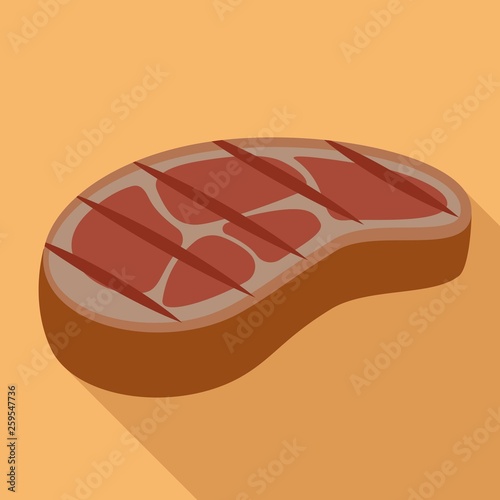 Bbq steak icon. Flat illustration of bbq steak vector icon for web design