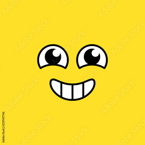 Smiling excited emoji vector illustration
