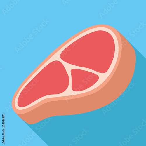 Restaurant raw steak icon. Flat illustration of restaurant raw steak vector icon for web design