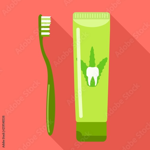 Aloe toothpaste icon. Flat illustration of aloe toothpaste vector icon for web design