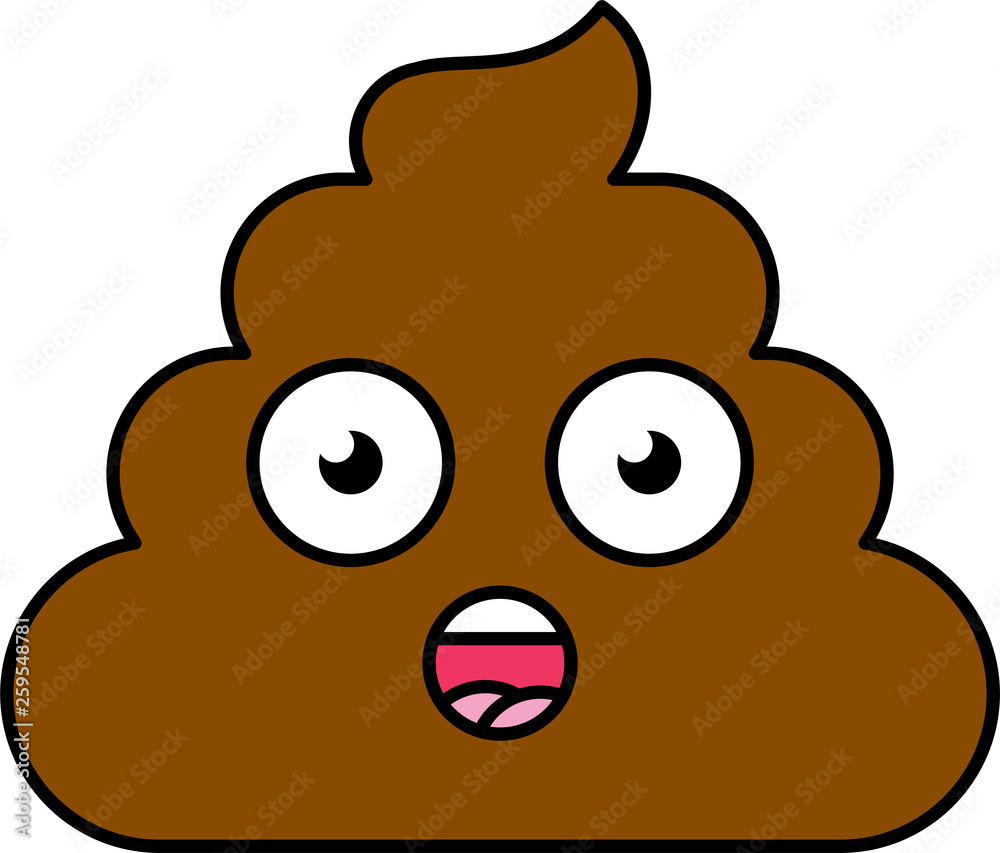 Surprised, shocked brown emoji illustration