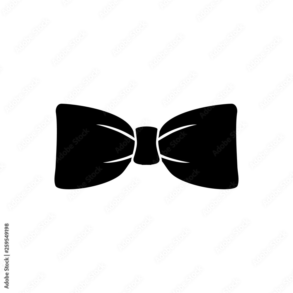 Black bow tie vector icon isolated on white background Black bow tie vector icon isolated on white background