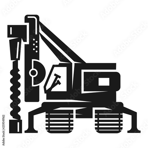 Drill excavator icon. Simple illustration of drill excavator vector icon for web design isolated on white background
