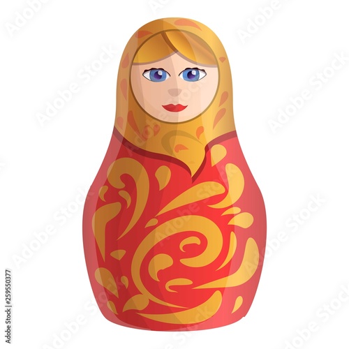 Nesting doll icon. Cartoon of nesting doll vector icon for web design isolated on white background