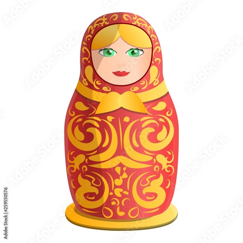 Toy nesting doll icon. Cartoon of toy nesting doll vector icon for web design isolated on white background