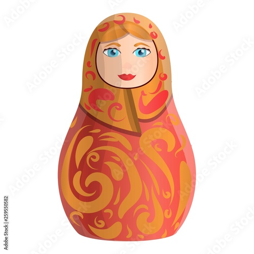 Soviet nesting doll icon. Cartoon of soviet nesting doll vector icon for web design isolated on white background