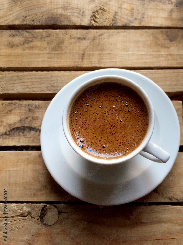 Coffee on the wood table Coffee on the wood table