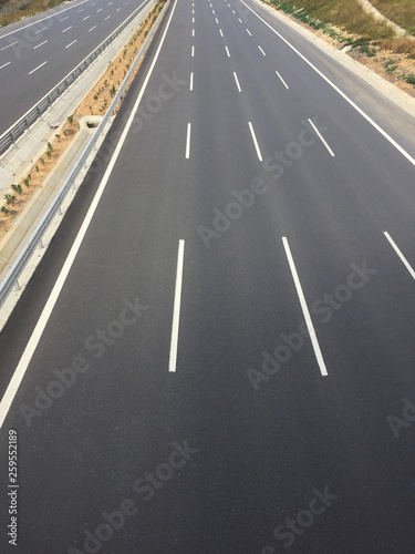 Empty new, modern highway