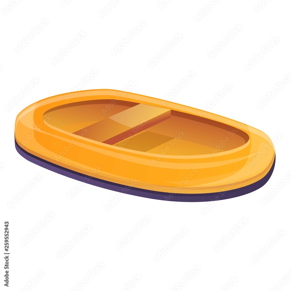 Inflatable boat icon. Cartoon of inflatable boat vector icon for web design isolated on white background Inflatable boat icon. Cartoon of inflatable boat vector icon for web design isolated on white background