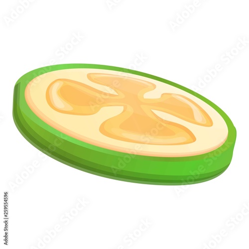 Slice feijoa icon. Cartoon of slice feijoa vector icon for web design isolated on white background