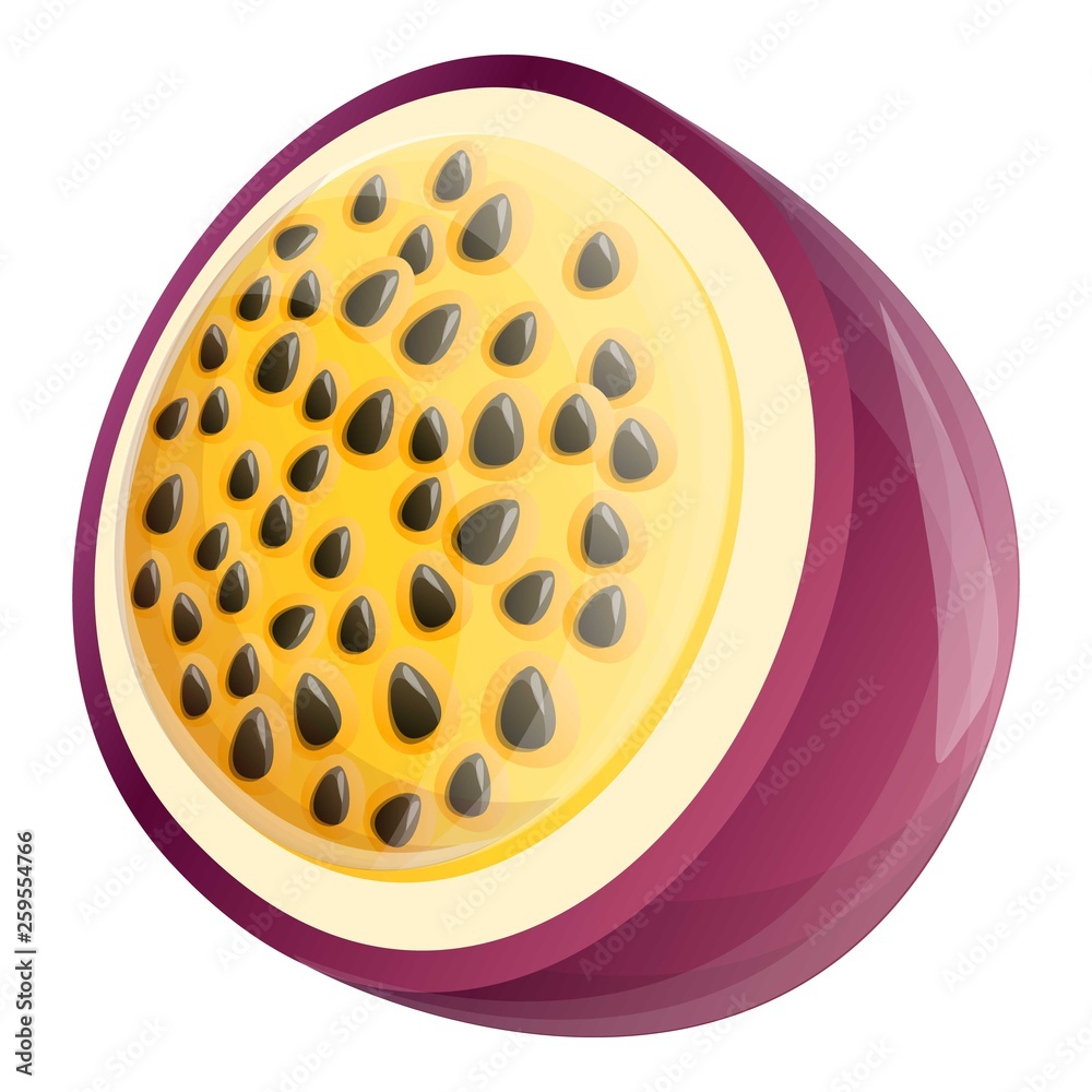 Vegan maracuja icon. Cartoon of vegan maracuja vector icon for web design isolated on white background Vegan maracuja icon. Cartoon of vegan maracuja vector icon for web design isolated on white background