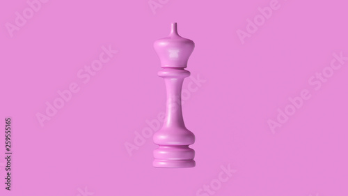 Pink Chess King Piece 3d illustration 3d rendering