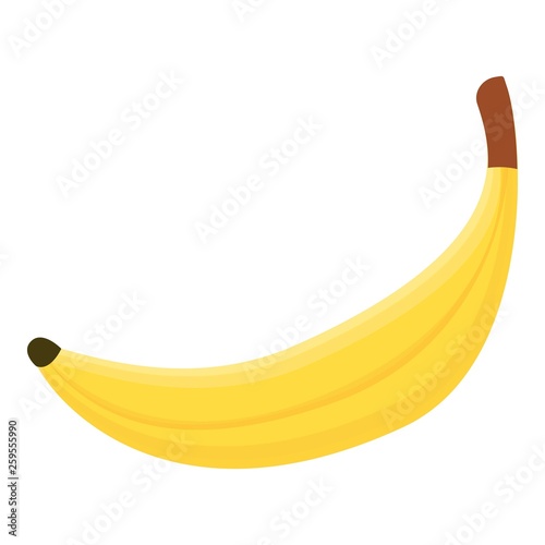Whole fresh banana icon. Cartoon of whole fresh banana vector icon for web design isolated on white background