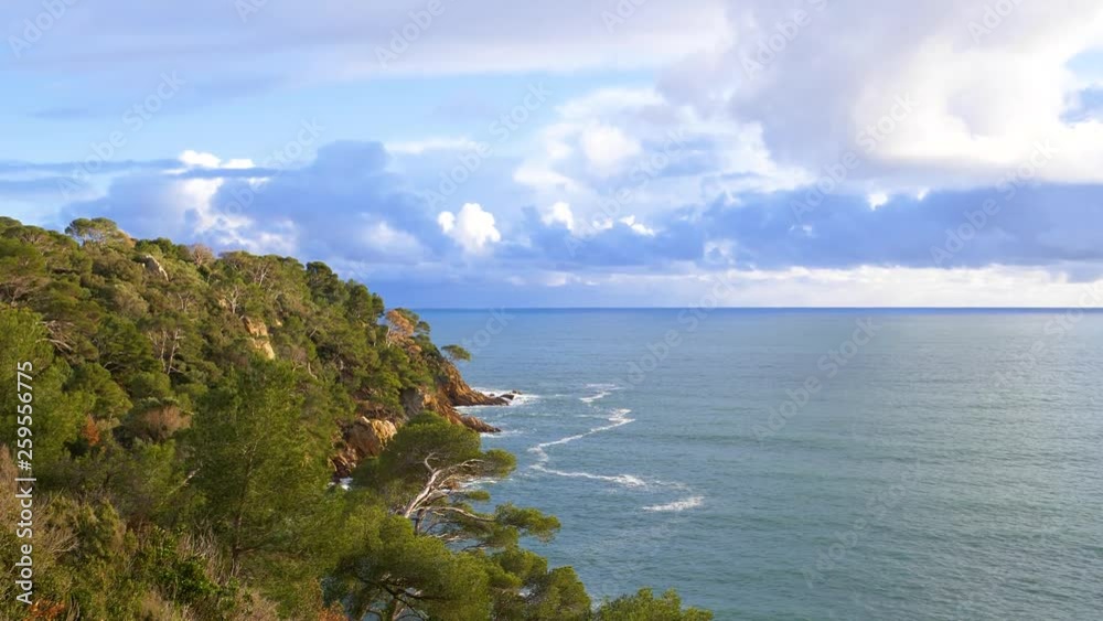 Dramatic atmosphere over French Riviera coastline covered by lush Mediterranean vegetation Dramatic atmosphere over French Riviera coastline covered by lush Mediterranean vegetation