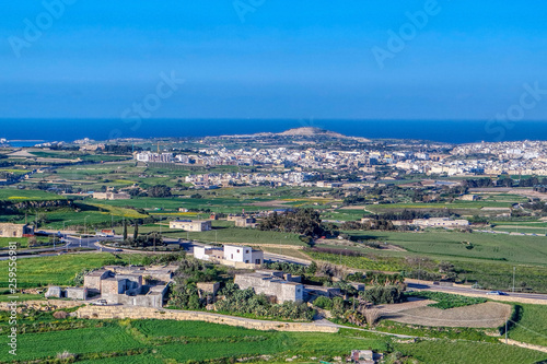 Obraz na płótnie View from Mdina mediaval city. Maltese landscape. Malta w salonie