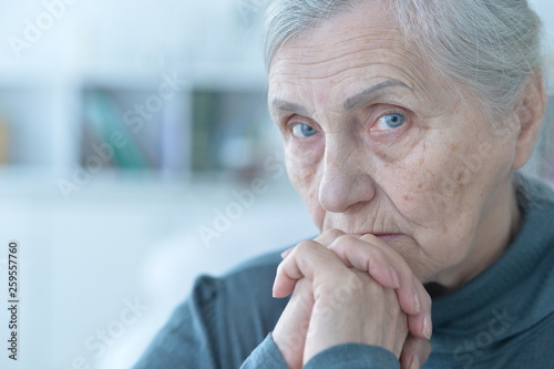sad senior woman