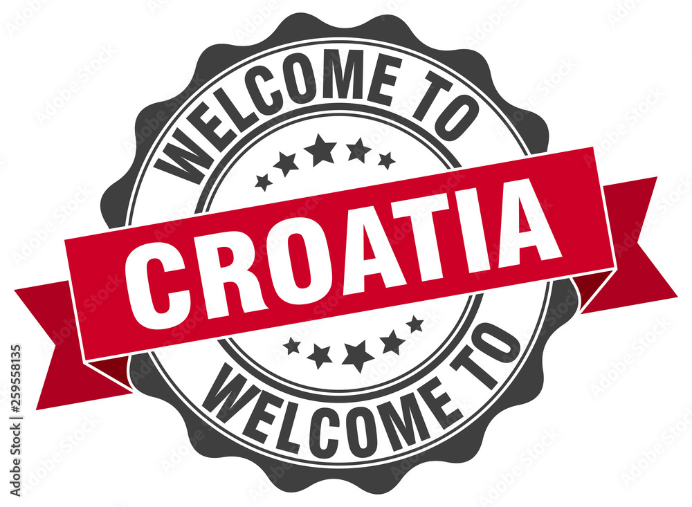 Fototapeta premium Croatia round ribbon seal