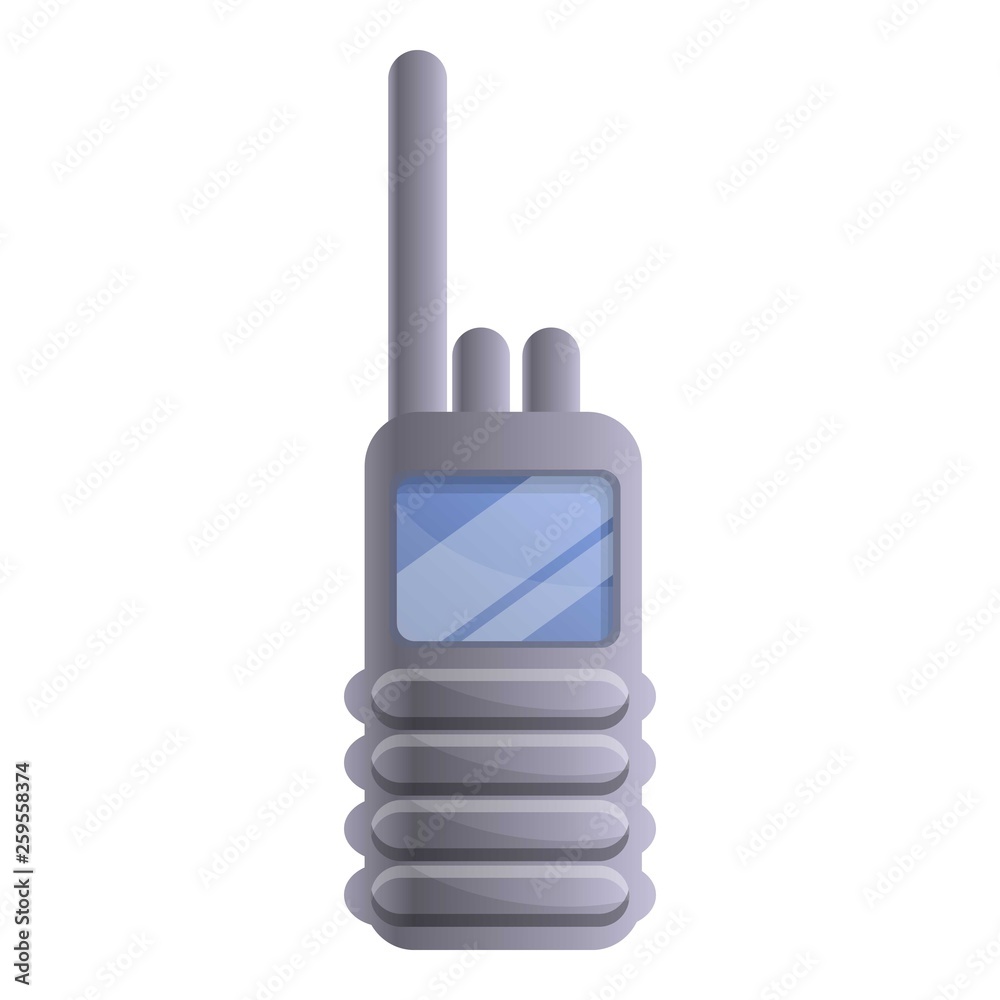 Police walkie talkie icon. Cartoon of police walkie talkie vector icon for web design isolated on white background Police walkie talkie icon. Cartoon of police walkie talkie vector icon for web design isolated on white background
