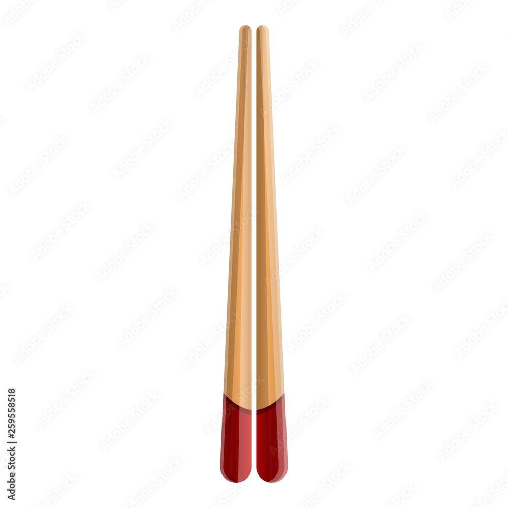 Chopsticks icon. Cartoon of chopsticks vector icon for web design isolated on white background Chopsticks icon. Cartoon of chopsticks vector icon for web design isolated on white background