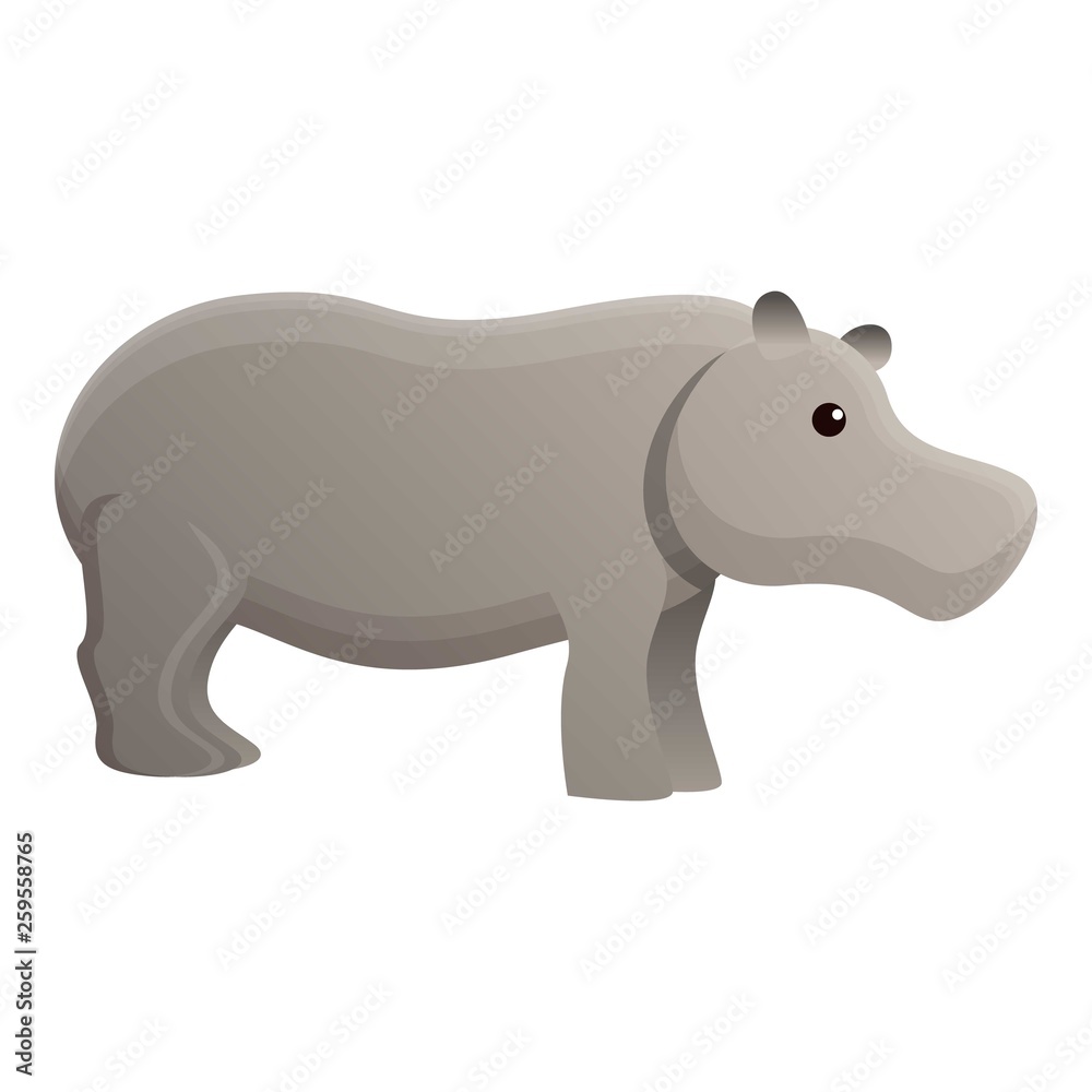 Hippopotamus icon. Cartoon of hippopotamus vector icon for web design isolated on white background