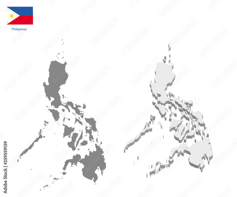 Philippines map with vector flag Stock Vector | Adobe Stock