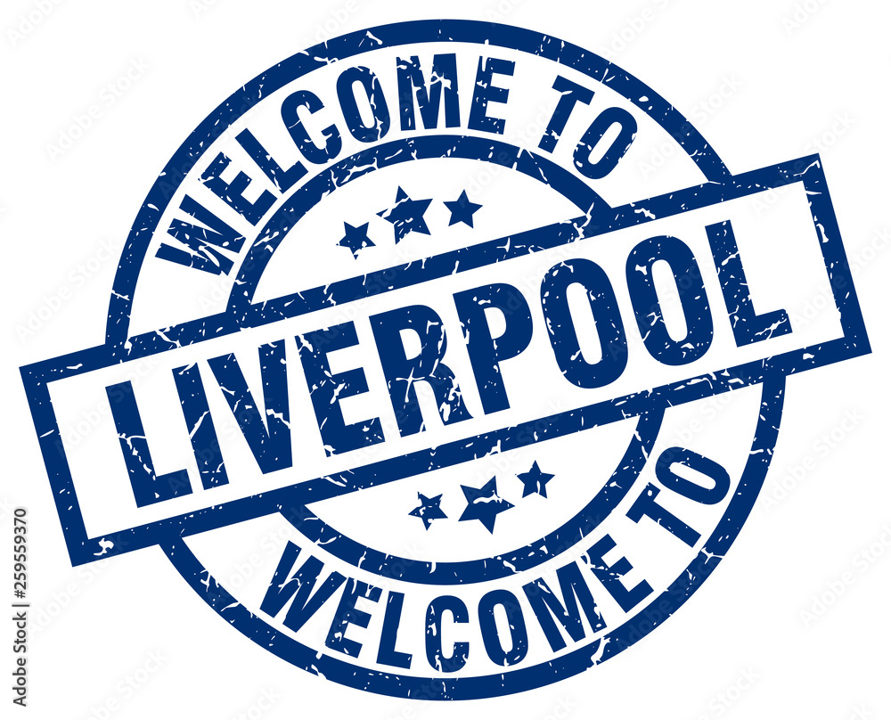 welcome to Liverpool blue stamp welcome to Liverpool blue stamp