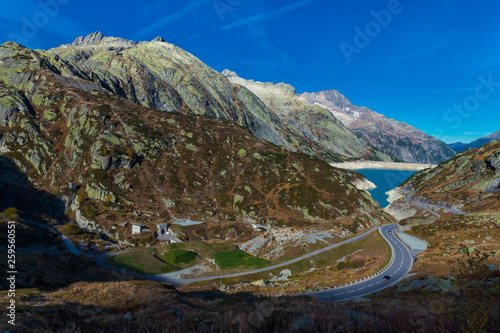 Totensee at the summit of the Grimsel Pass in the alps photo