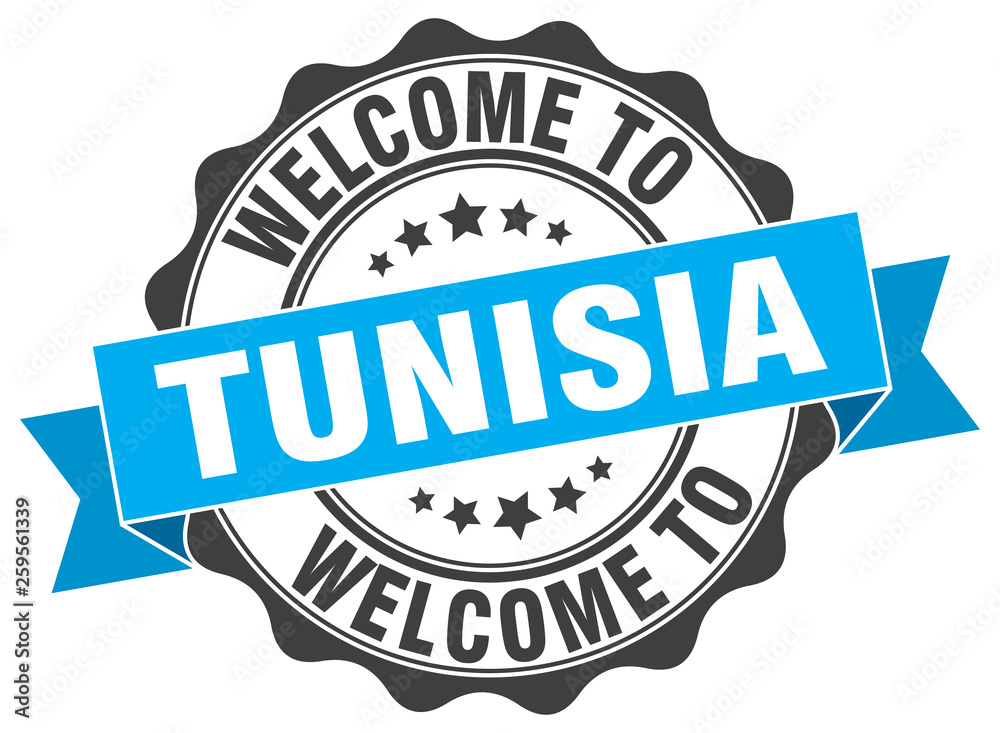 Fototapeta premium Tunisia round ribbon seal