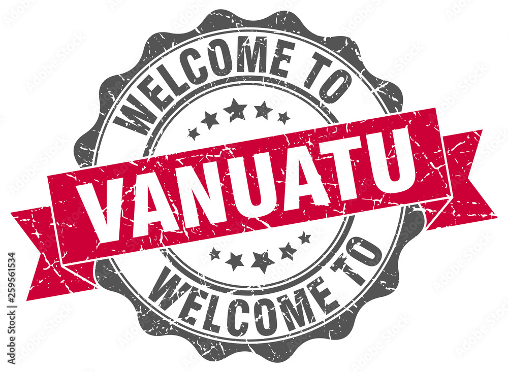 Fototapeta premium Vanuatu round ribbon seal