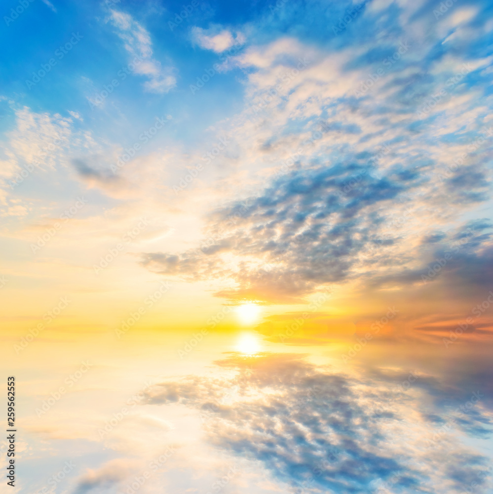 Background sky during sunset and water reflections. Background sky during sunset and water reflections.