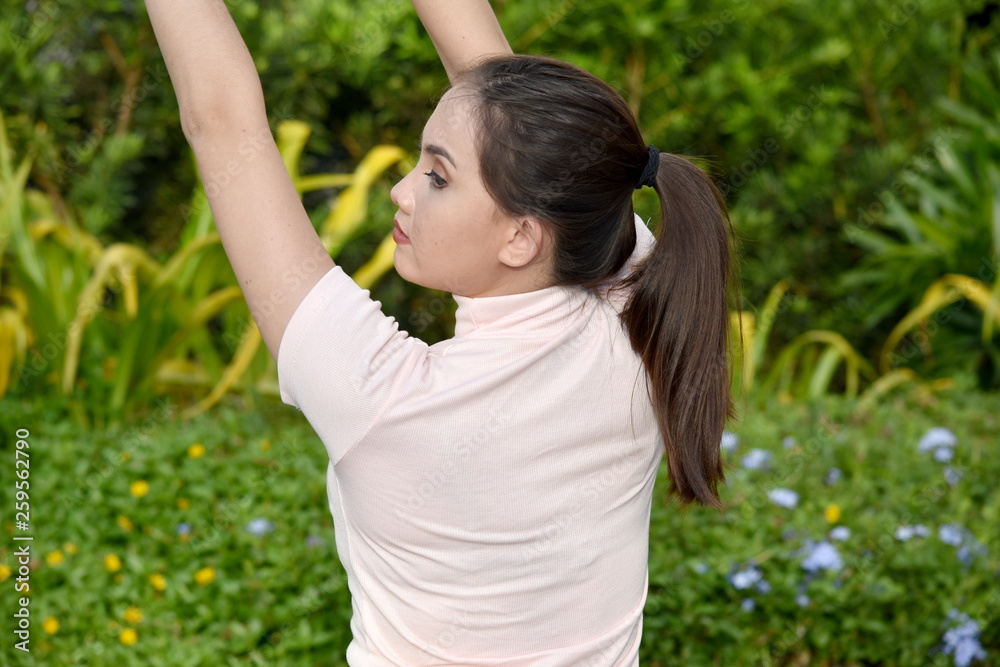 A Stretching Asian Female A Stretching Asian Female