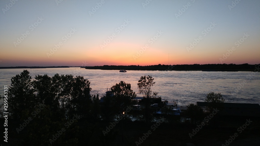 Sun Set Mississippi River