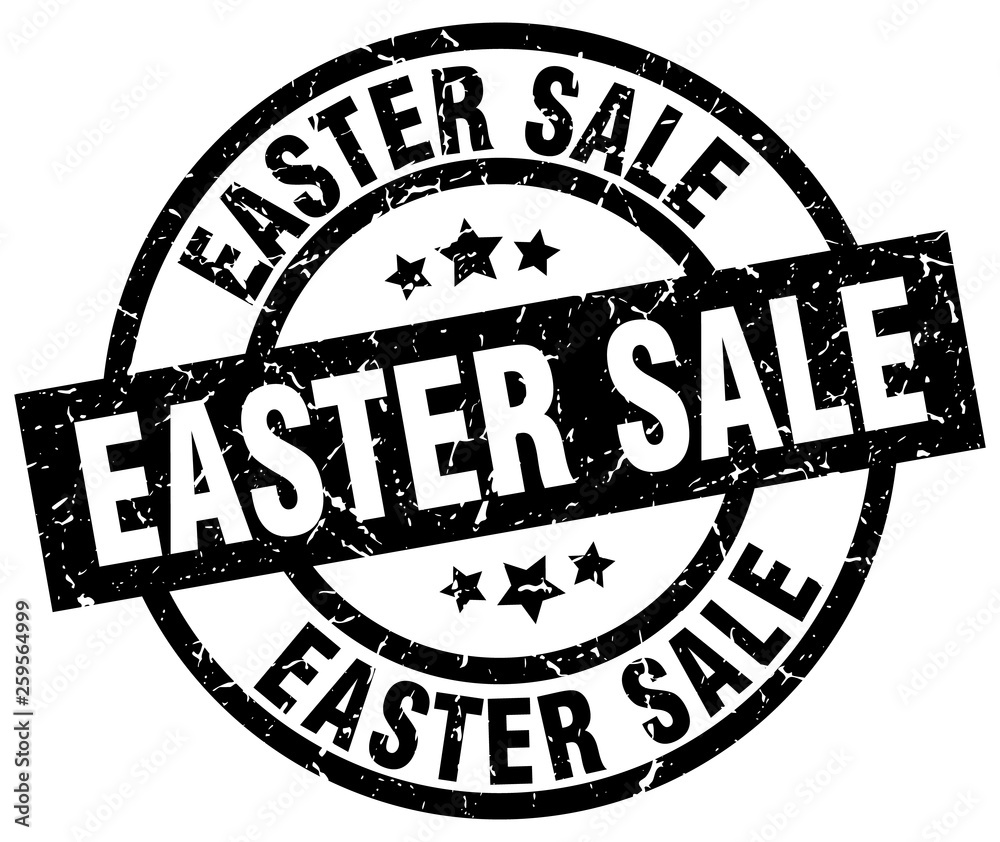 easter sale round grunge black stamp