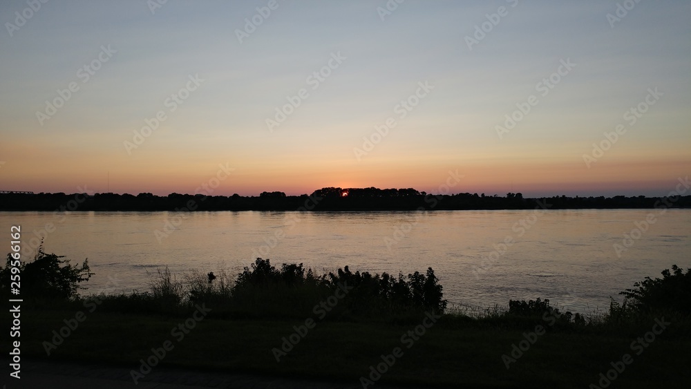 Sunset Mississippi River