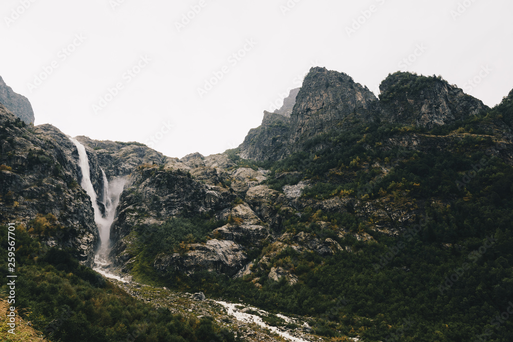 Waterfall in Georgian mountians Waterfall in Georgian mountians